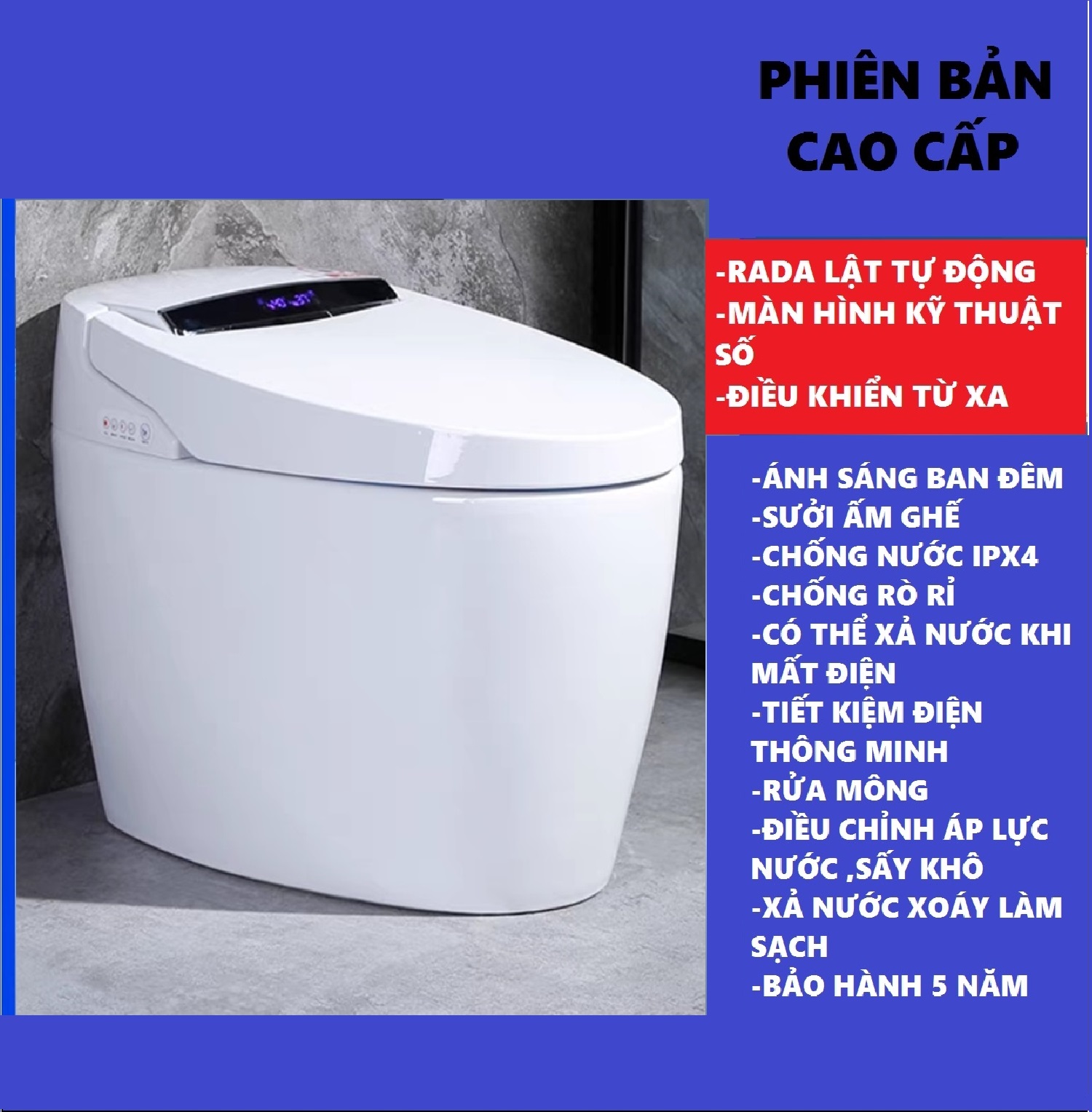 Bồn cầu thông minh Enic MOMAKEPCLCO phiên bản cao nhất B012 bồn cầu Rada tự động xịt rửa đa chức năng