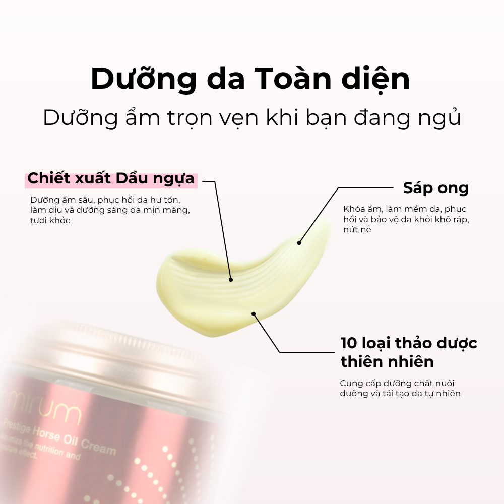 Kem dầu ngựa Mirum 70ml - Kem chống lão hóa, trắng da và giữ ẩm Mirum