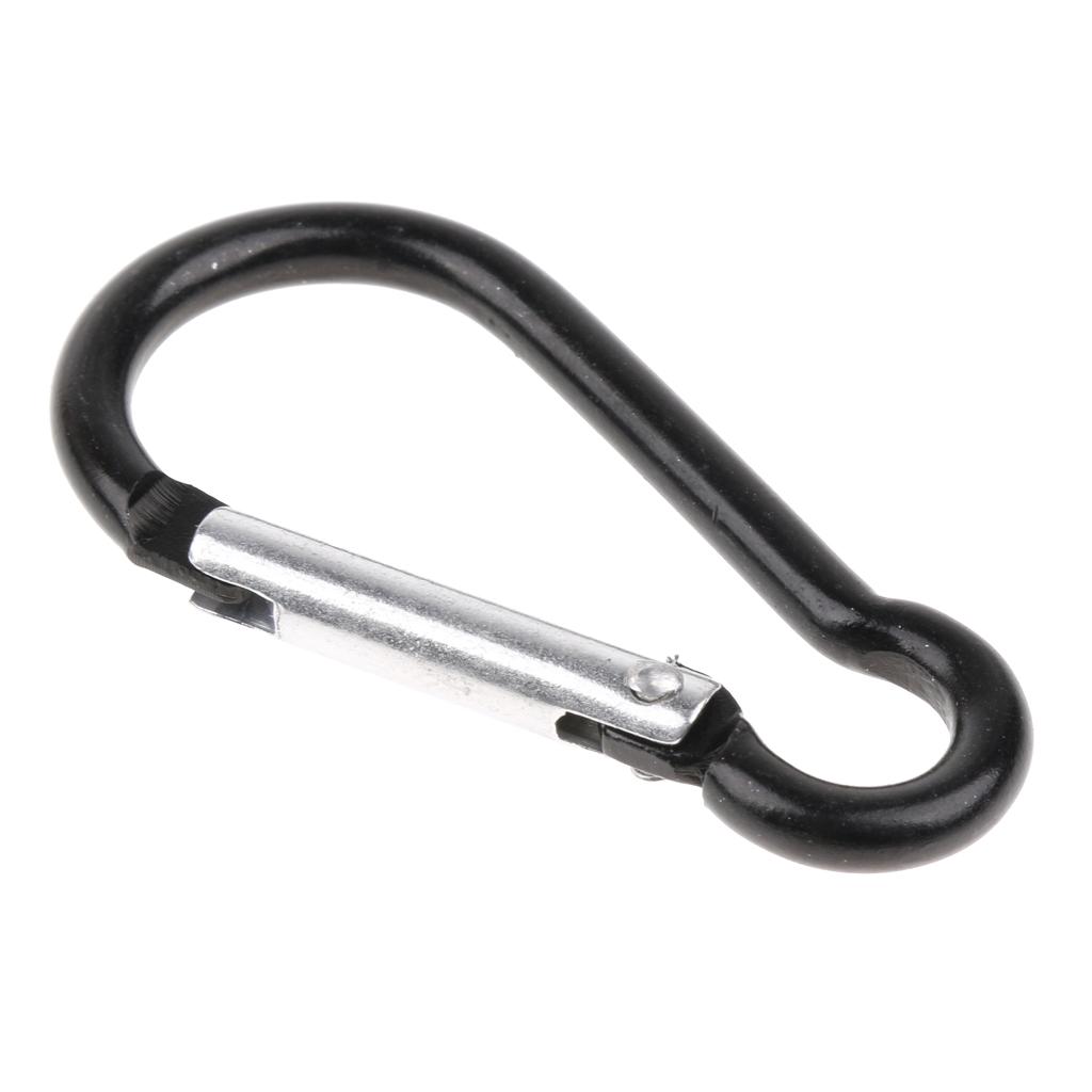Outdoor Aluminum D-Ring Carabiner Camping Keychain Clip Snap Hook Black