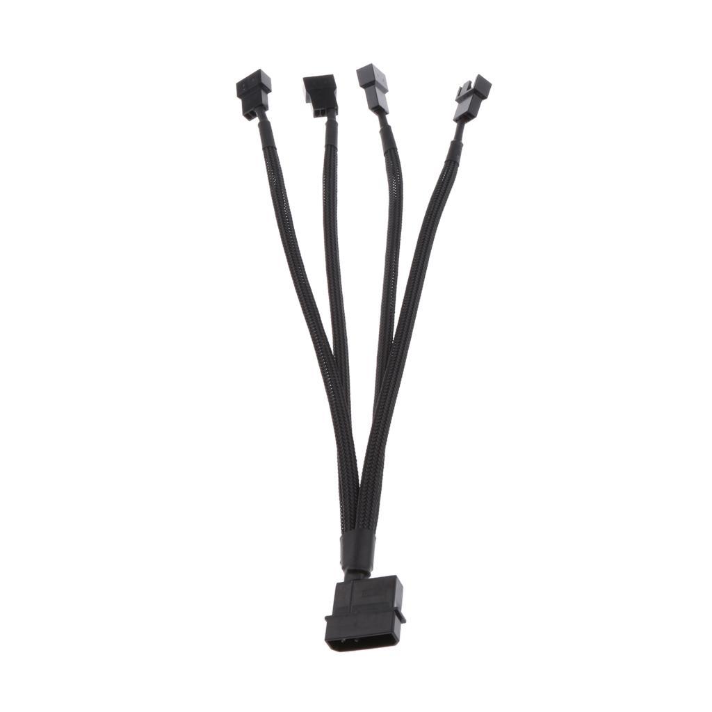 Lovoski 3/4Pin Power Y-Splitter Adapter Cable Cord for CPU PC Case Fan