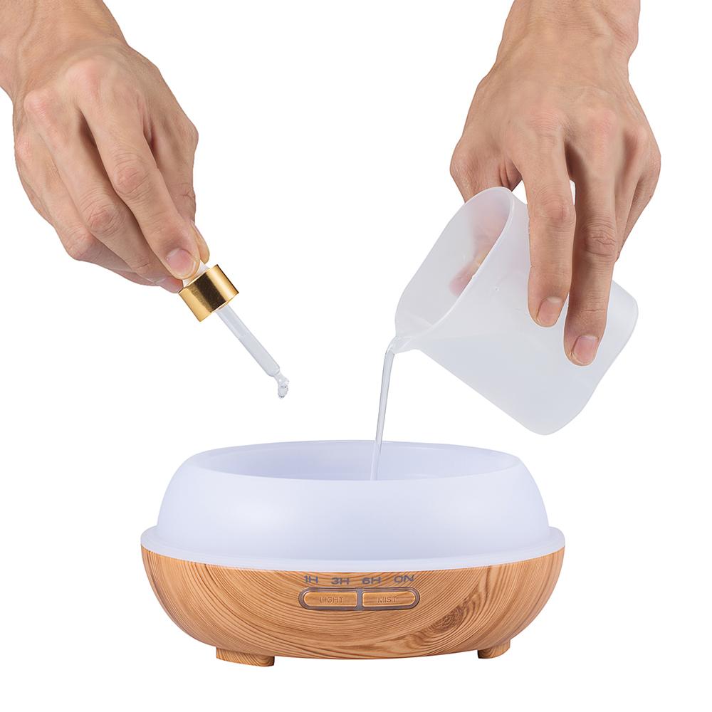 Hương Thơm Khuếch Tán Tinh Dầu Khuếch Tán Lọc Không Khí 500Ml Máy Phun Sương Tạo Độ Ẩm 12W Siêu Âm Hộ Gia Đình Không Khí Led 7 Màu Gradient