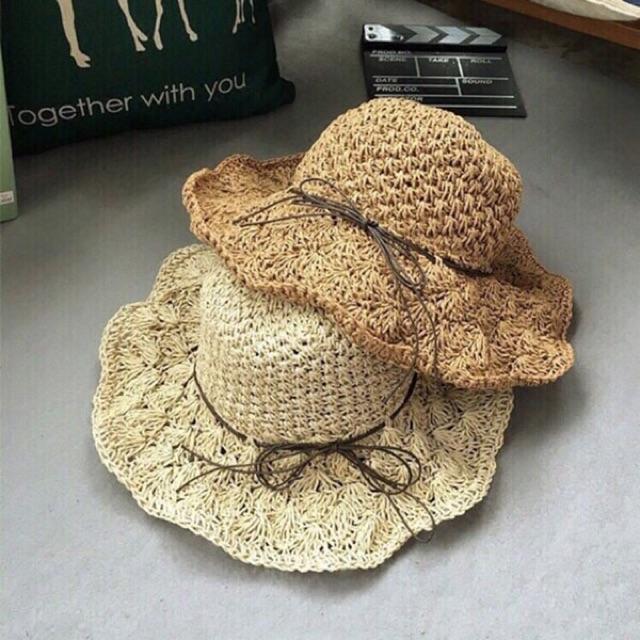 Mũ cói nơ dây mảnh cho bạn gái