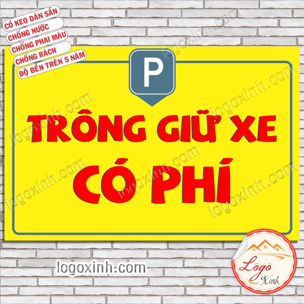Logo Sticker Bảng Trông Giữ Xe Miễn Phí/ Có Phí Chất Liệu Decal Dán Siêu Bền Đẹp, Chống Nước Tuyệt Đối- Parking Free