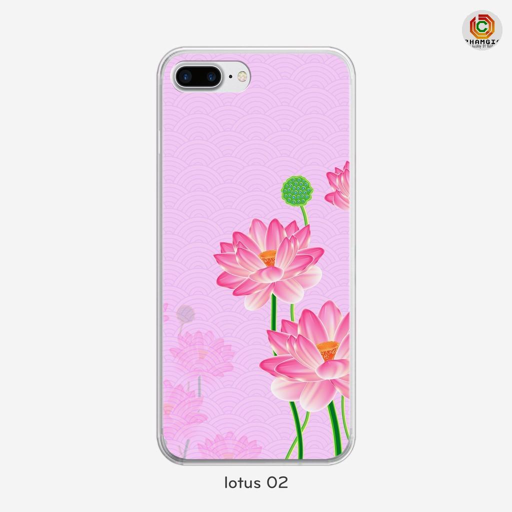 Ốp lưng hoa sen dành cho iPhone 7 PLUS 8 PLUS X XS 5 6