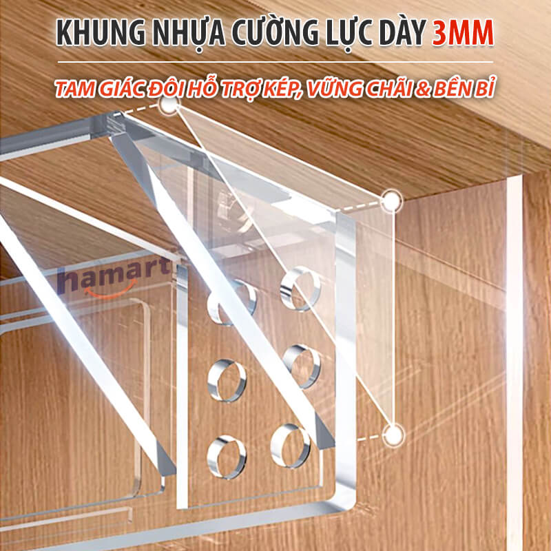 Móc Tam Giác Đôi Đỡ Kệ Gỗ Lớn Kê Giá Chia Ngăn Tủ Quần Áo Vách Nhựa Bếp Ke Góc L Dán Tường Siêu Dính