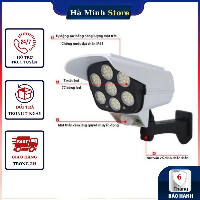 Đèn Năng Lượng Mặt Trời Giả Camera, 3 Chế Độ Sáng, Cảm Biến Chuyển Động, Có Điều Khiển - Đèn Chống Trộm