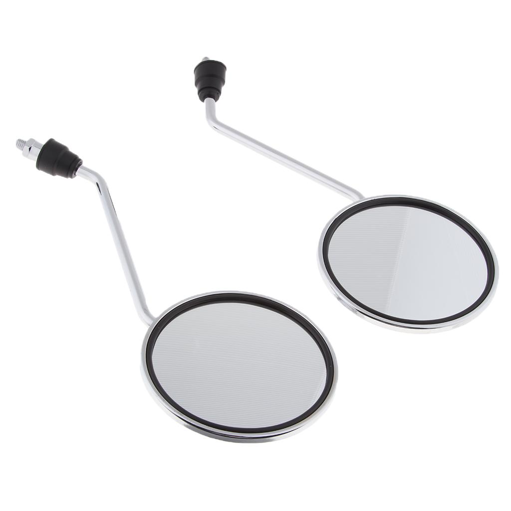 Chrome Motorcycle Scooter Rearview Rear View Side Mirrors 8mm Thread