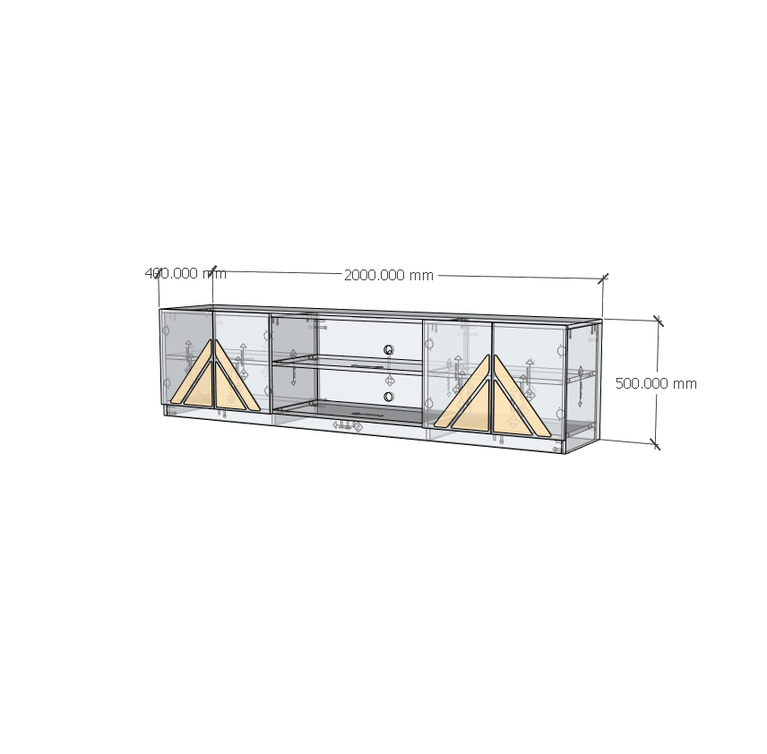 CHARIS, Kệ TV 4 cửa mở, 200cm x 40cm x 50cm , KTV_029