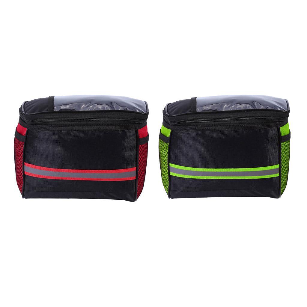 2x Bike Handlebar Bag Front Storage Bag Outdoor Cycling Pouch Waterproof