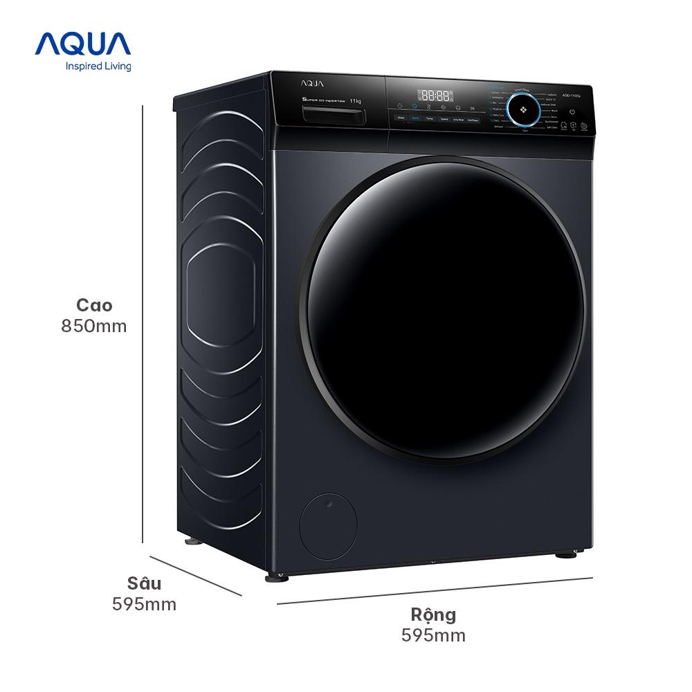 [Freeship Toàn Quốc -  Bảo hành chính hãng 2 năm] Máy Giặt Cửa Trước Aqua 11kg AQD-D1103G.BK