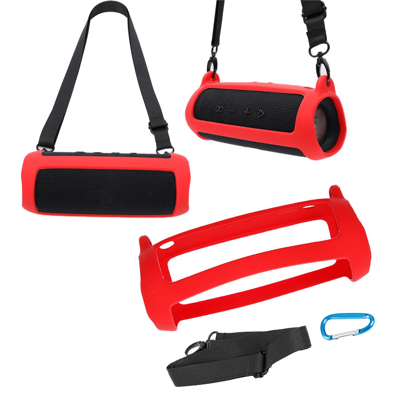 Case Silicone Portable with Carabiner &amp; Strap for JBL Flip 5