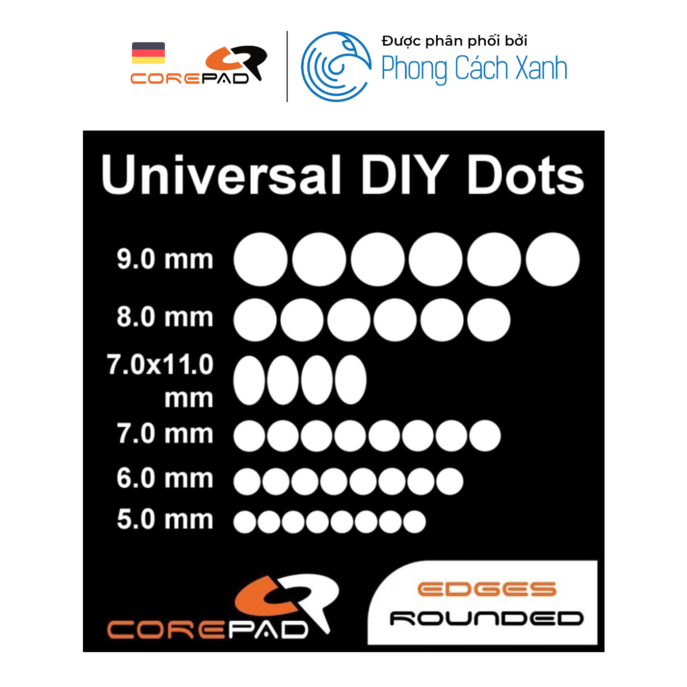 Feet chuột PTFE Corepad Skatez DOTS #1 Universal DIY Dots - Hàng Chính Hãng