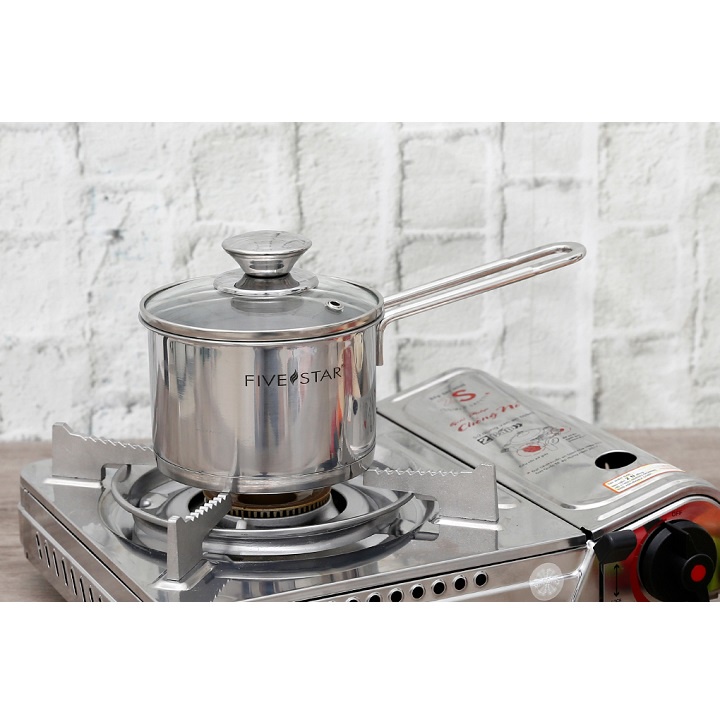 Quánh Inox Nắp Kiếng Fivestar Q12-3DG - Hàng Chính Hãng