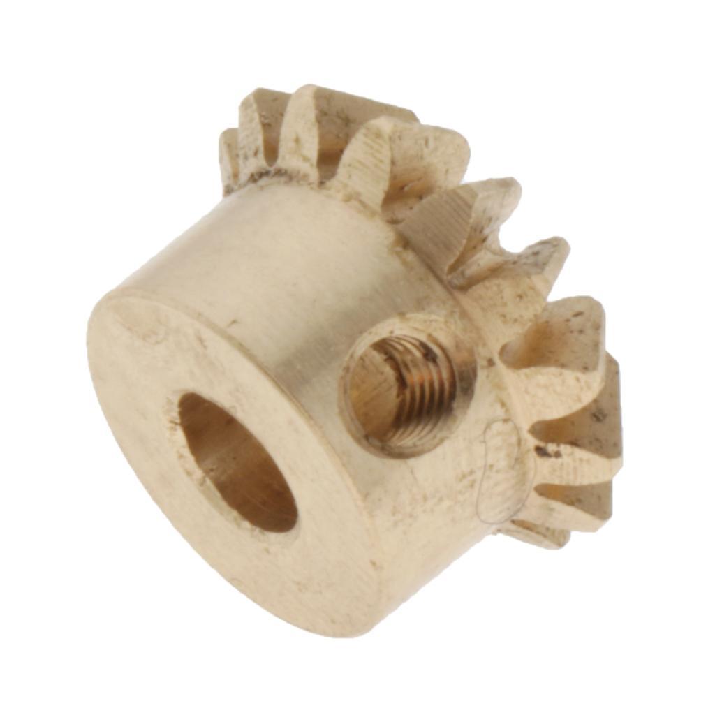 2 Pieces 0.8 Modulus Brass Bevel Gear 15 Tooth 3 to 6mm Diameter