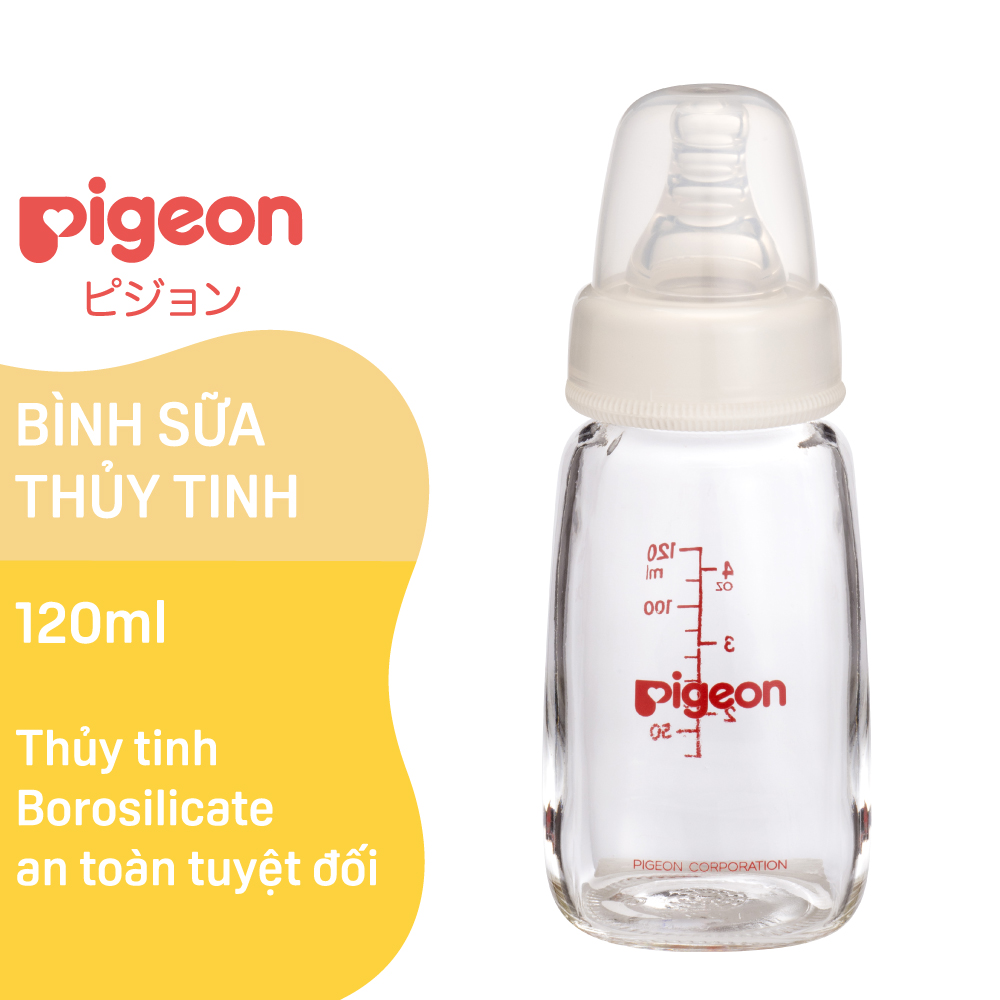 Bình sữa thủy tinh cổ hẹp Pigeon 120ml/240ml