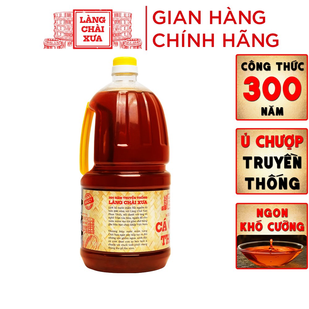 Đặc Sản Phan Thiết - [Chai 2 Lít - Tiết Kiệm] Nước Chấm Cá Cơm Than Làng Chài Xưa Chai Nhựa Cao Cấp 2 Lít/Chai Đặc Biệt Thanh Dịu An Toàn