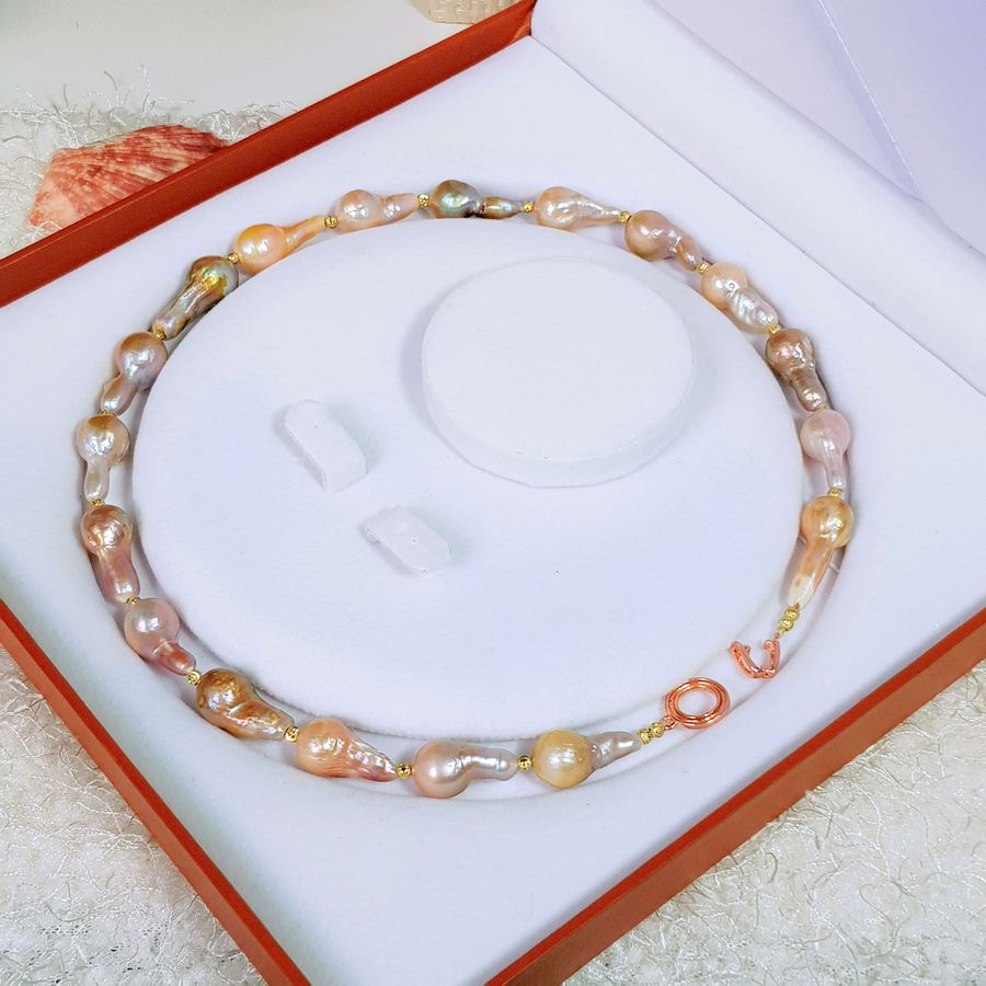 Vòng Cổ Ngọc Trai Nước Ngọt Thiên Nhiên Cao Cấp - Chuỗi Đơn Baroque Hồ Lô - Sắc Nước Hương Trời - Trang Sức Cô Tấm - BALI PEARL - CTJ0612 - Đa Sắc