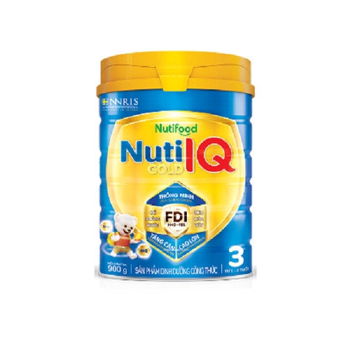 Sữa bột Nutifood IQ Gold FDI Step 3 900g dành cho trẻ từ 1-2 tuổi. Tặng kèm chú chuồn chuồn tre dễ thương