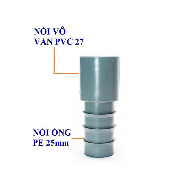 Nối Khởi Thủy PVC 27, PVC 34 Ra Ống Mềm PE 25mm và 32mm