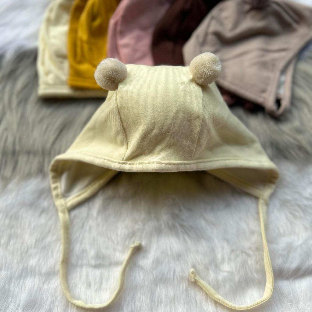 Mũ/ Nón Cục Bông Chất Cotton 2 Lớp Siêu Cute Cho Bé Từ 0-12 Tháng - Hồng
