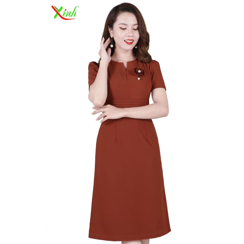 Đầm Suông Kết Hoa Ngọc Trai Cao Cấp DL819-820