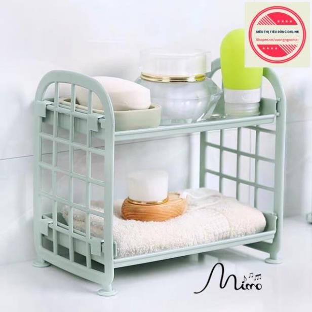 Kệ Nhựa Mini 2 Tầng Mini Đựng Đồ Đa Năng Đựng Đồ Trang Điểm Góc Học Tập