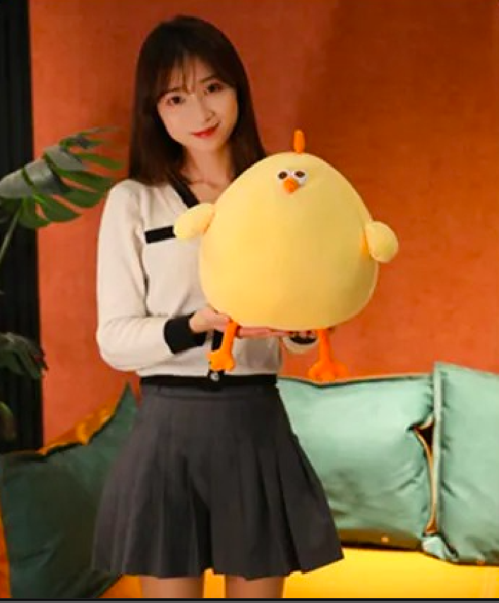 Thú nhồi bông gà tròn vo êm mịn - Size từ 45cm đến 60cm- Quà tặng gấu bông gà mặt thộn dễ thương - Gối ôm mềm mịn cho bé