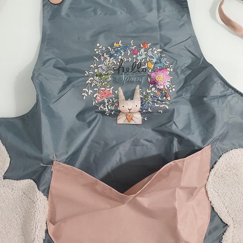Tạp Dề Nấu Ăn Thời Trang Dễ Thương Chống Nước Cao Cấp Kiểu Hàn Quốc Có Túi Để Điện Thoại Và Họa Tiết Xinh X