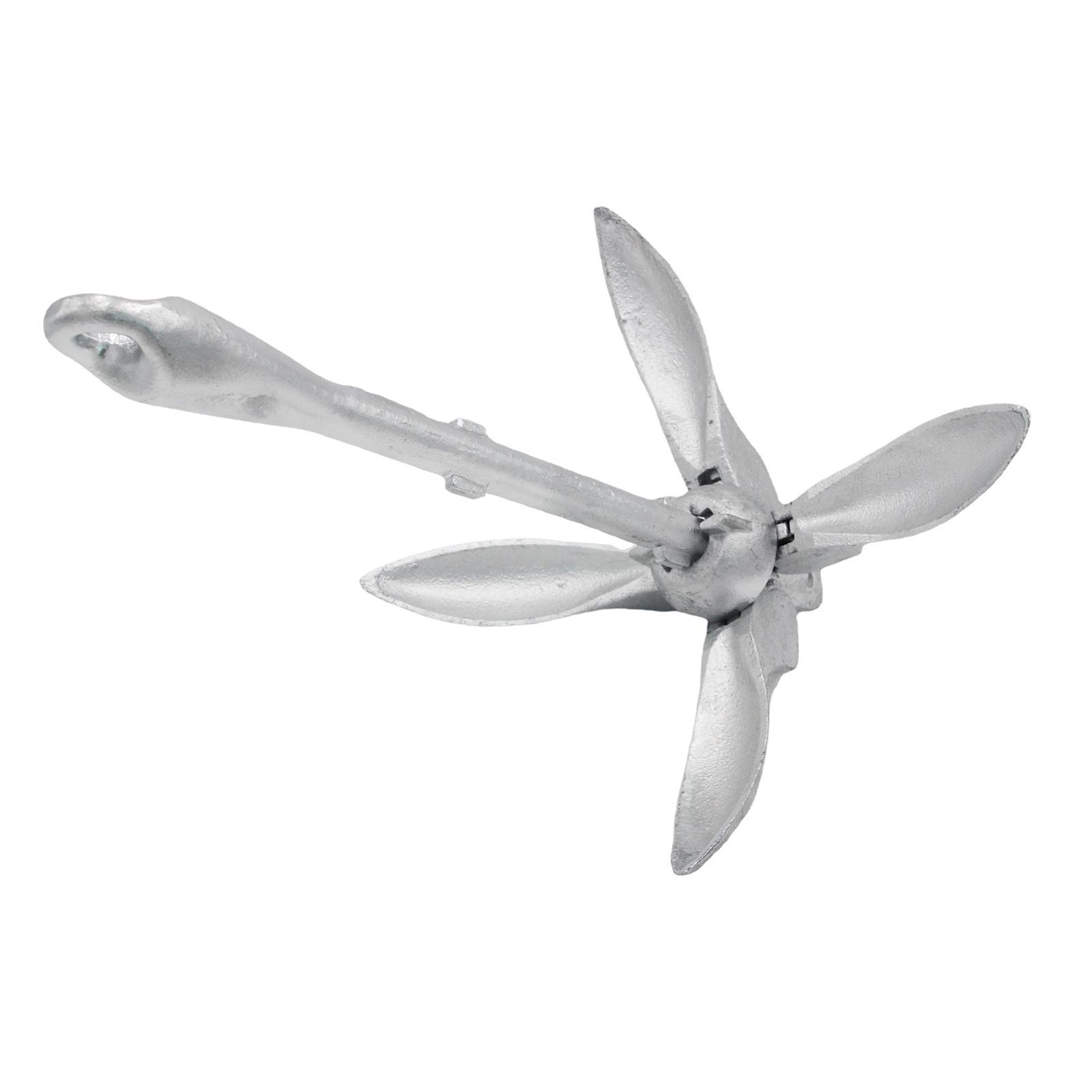Foldable grapnel boat anchor galvanized sturdy 1.5KG