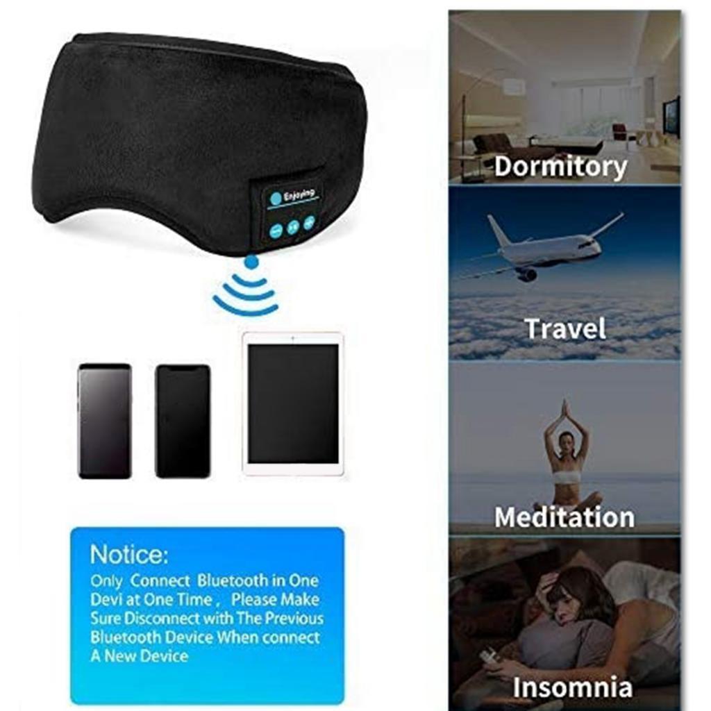 2X Upgraded Sleep Headphones Handsfree Stereo black