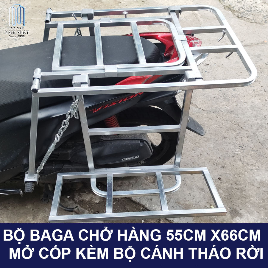 Baga Chở Hàng Cánh Hộp Mở Cốp đổ xăng Loại Dày Kèm Bộ Cánh Sử dụng nhiều loại xe Chuẩn Nam Phát