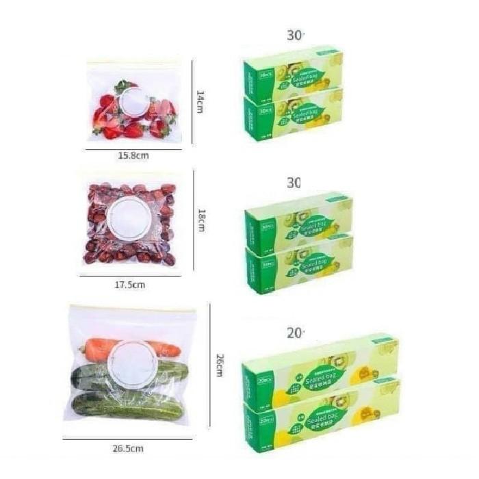 Set 3 hộp túi zíp đựng thực phẩm có khóa