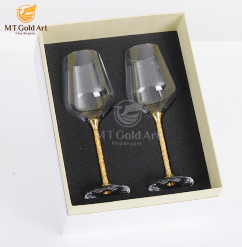Ly pha lê đúc vàng 24k MT Gold Art- Hàng chính hãng, trang trí nhà cửa, quà tặng dành cho sếp, đối tác, khách hàng.