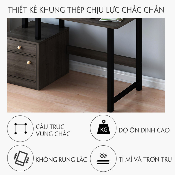 BÀN LÀM VIỆC 3 TẦNG - BÀN MÁY TÍNH - CÓ NGĂN KÉO - KÍCH THƯỚC 90 x 40 x 72 GIAO MÀU NGẪU NHIÊN