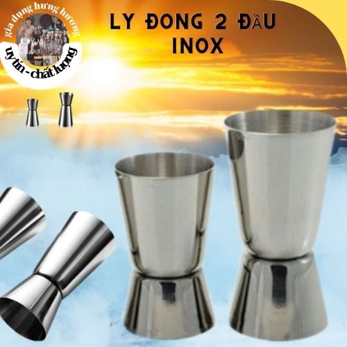 Giá Sỉ Ca ly đong định lượng 2 đầu 20/40ml inox Jigger cocktail & wine bar - Zigger inox zic 2 đầu