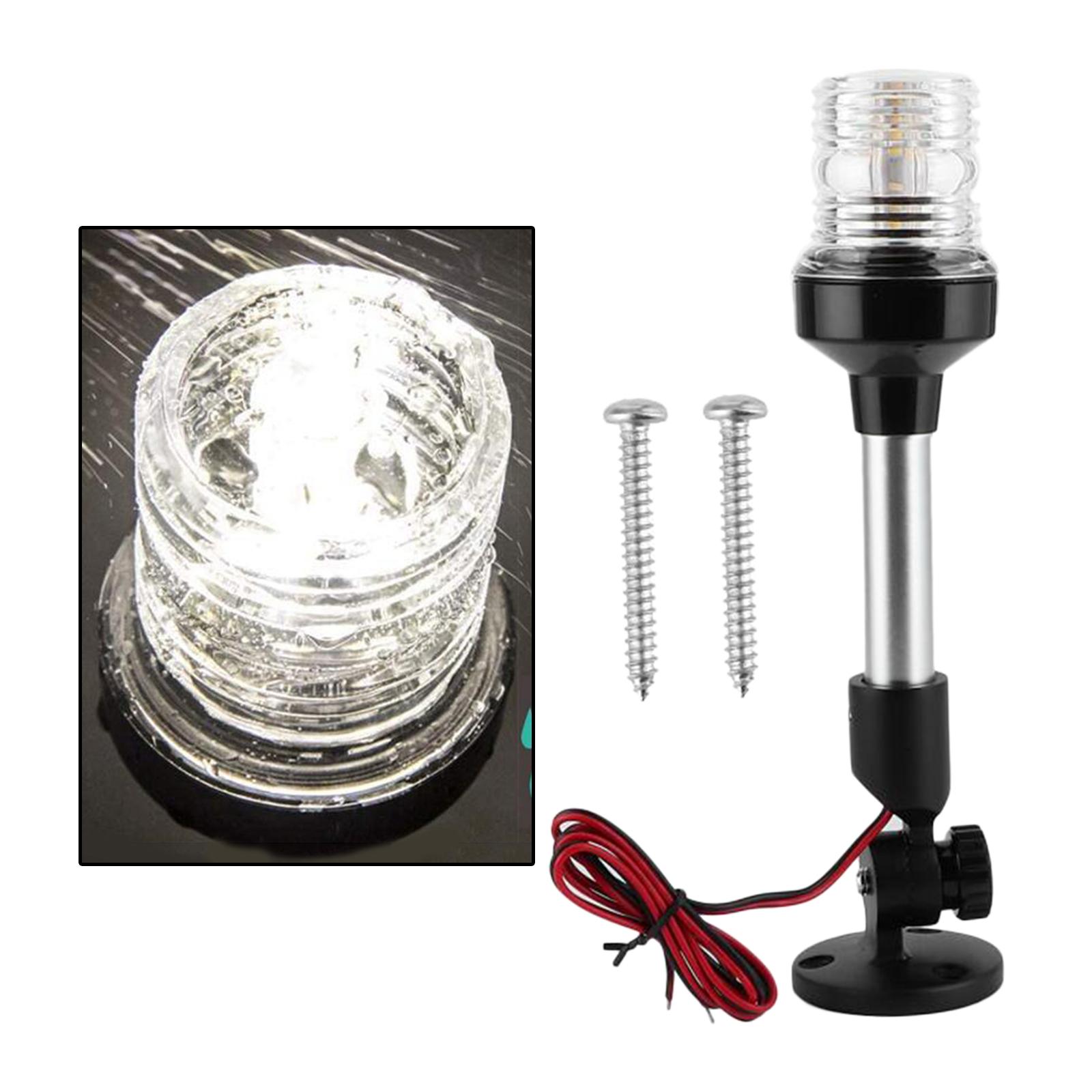 White LED Fold Down Boat Stern Light Boat Anchor Light for Pontoon and Fishing Boat