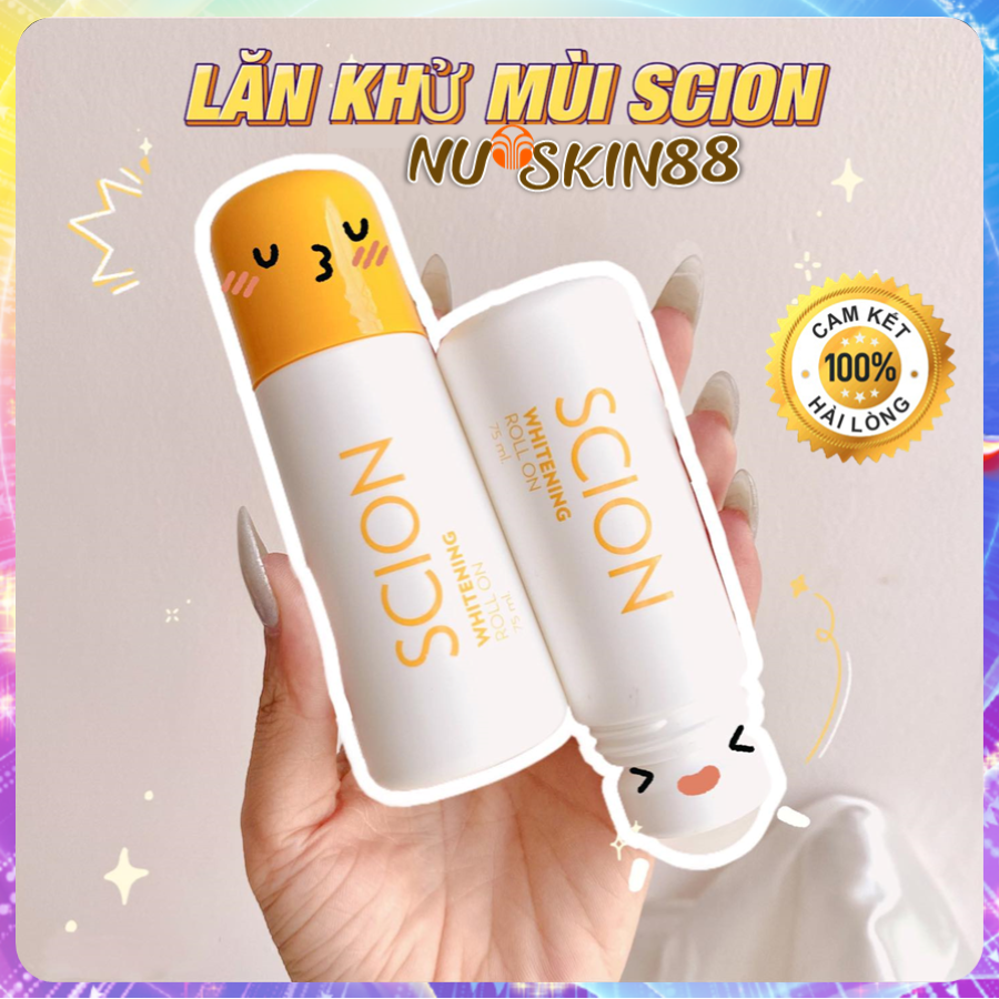 Lăn khử mùi Scion Nuskin 75ml Mẫu Mới ngăn mùi hôi nách không làm ố quần áo, làm sáng vùng da dưới cánh tay, khô thoáng tức thì, hương thơm nhẹ dịu