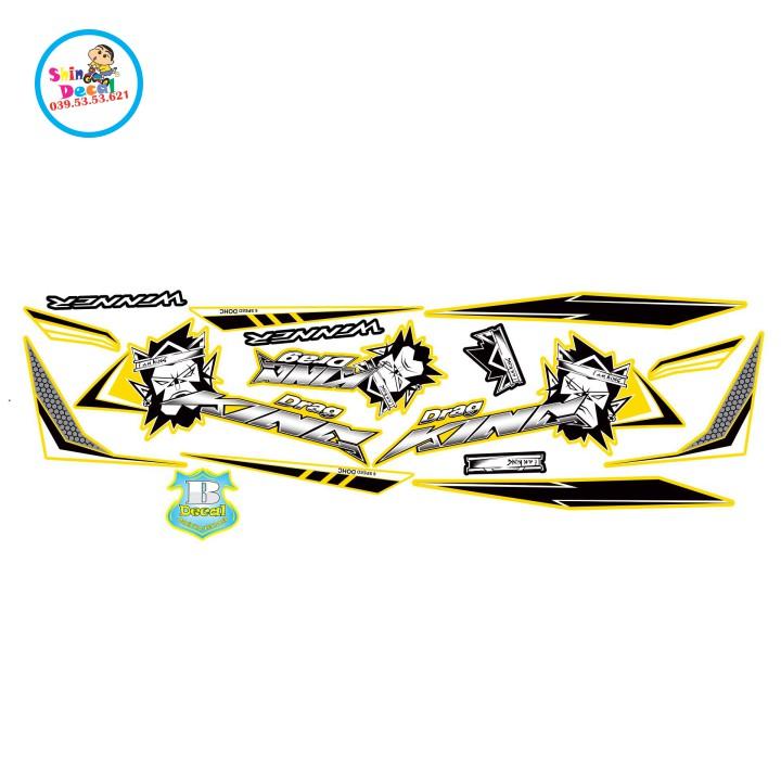 Tem rời winner X king drag dán xe vàng