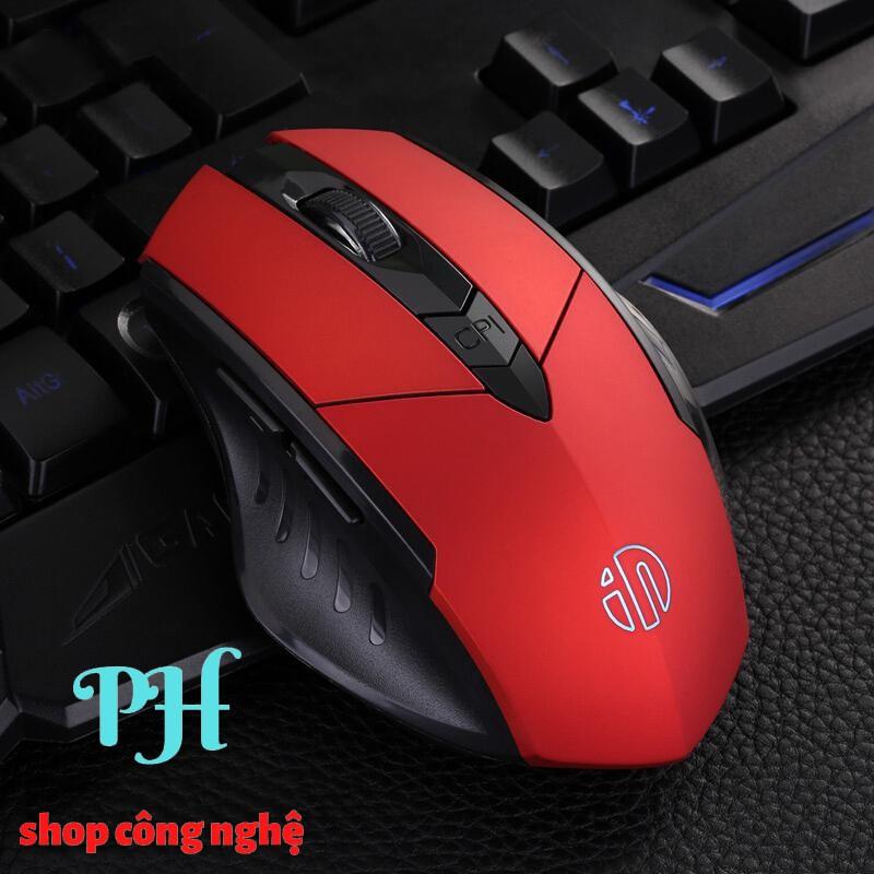 Chuột Không Dây Bluetooth, Wireless 2.4G Inphic PM6 Có Pin Sạc–Chuột Chống Ồn Bấm Siêu Êm Không Cần Thay Pin