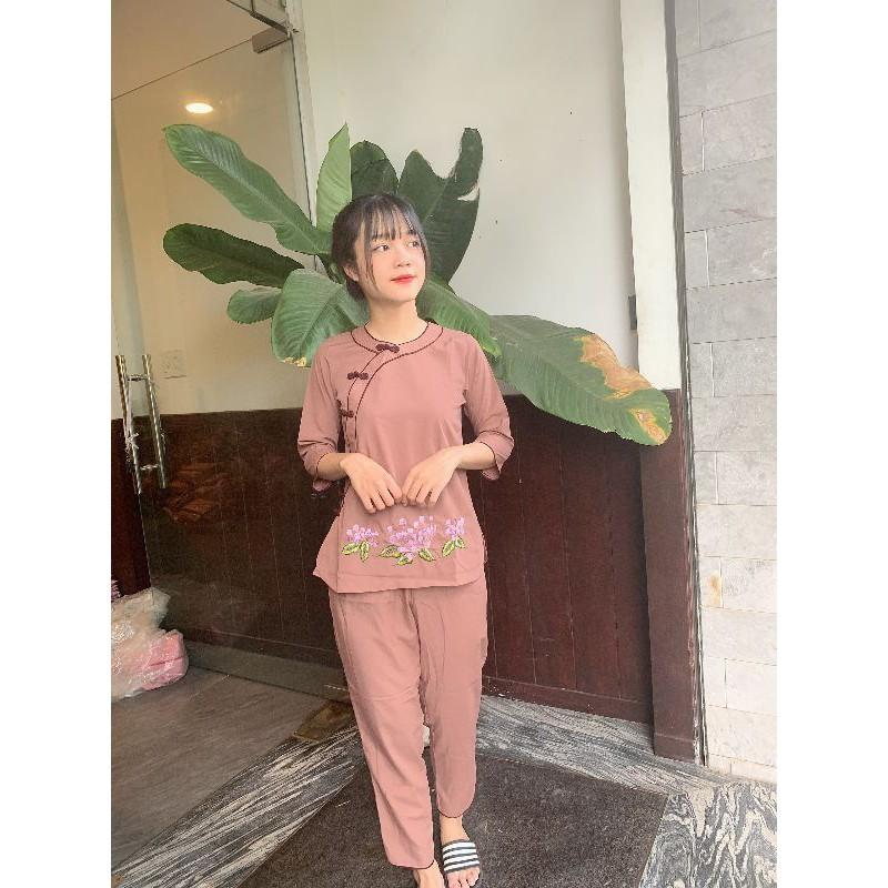 đồ lam Đi chùa. viền Đôi