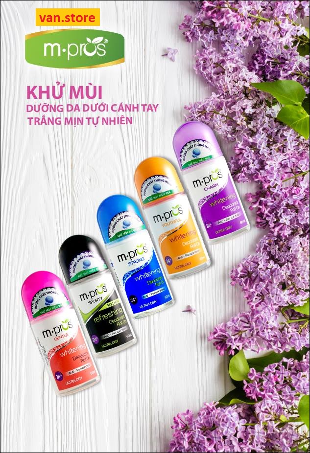 Lăn Khử Mùi M.Pros 60ml - Mạnh Mẽ - Dành Cho Nam - Khử Mùi Hiệu Quả