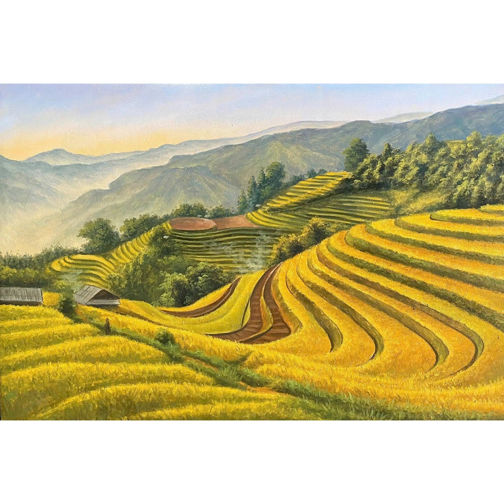 (HCM)Tránh dán tường 3d cảnh Tây Bắc 3 trang trí nhà hàng, khách sạn tích hợp sẵn keo