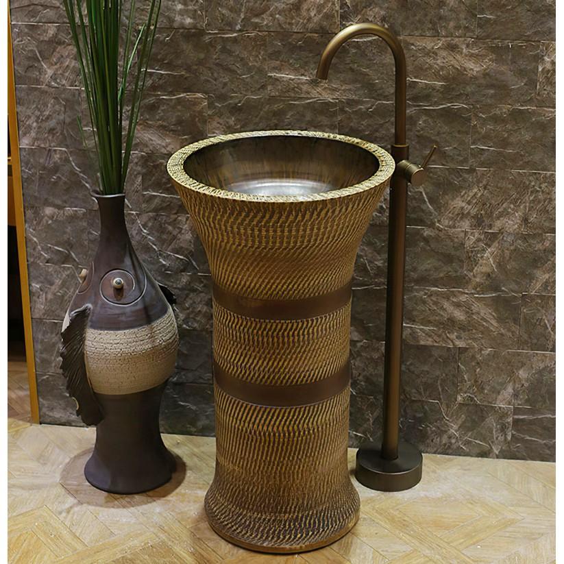 Sen tắm đặt sàn sen bồn tắm đồng thau cổ điển