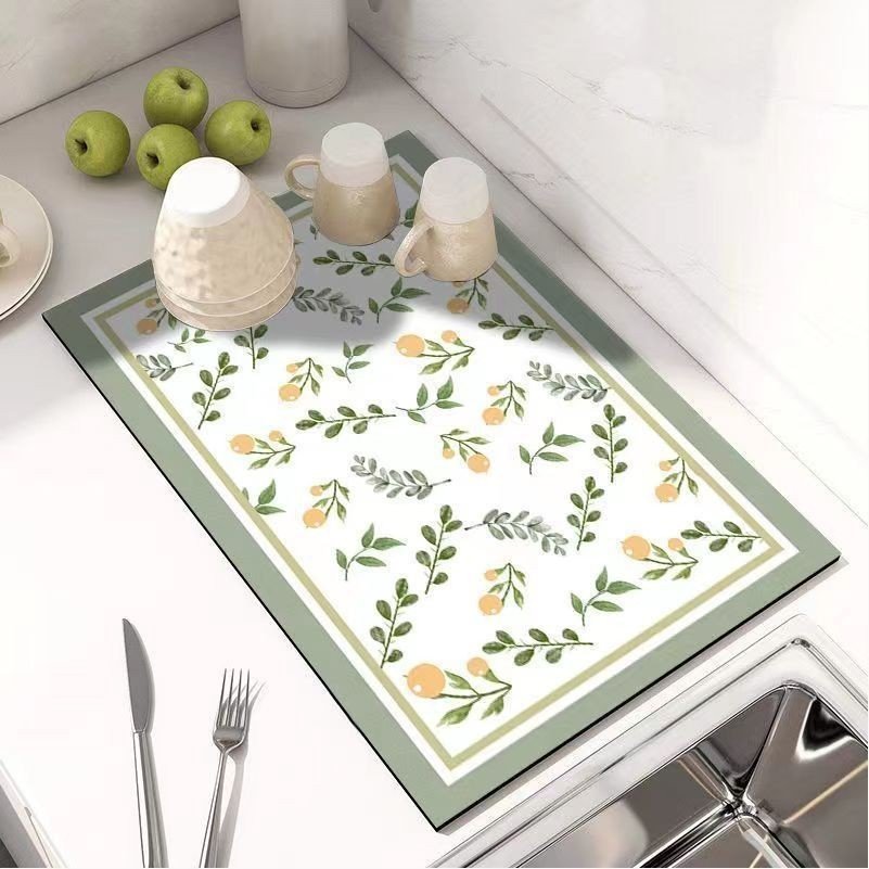 Thảm Lót Mặt bếp 30x40cm - Tấm Lót Mặt Bàn Bếp Thấm Nước Chống Trơn Dùng Úp Chén Bát, Đồ Dùng Bếp