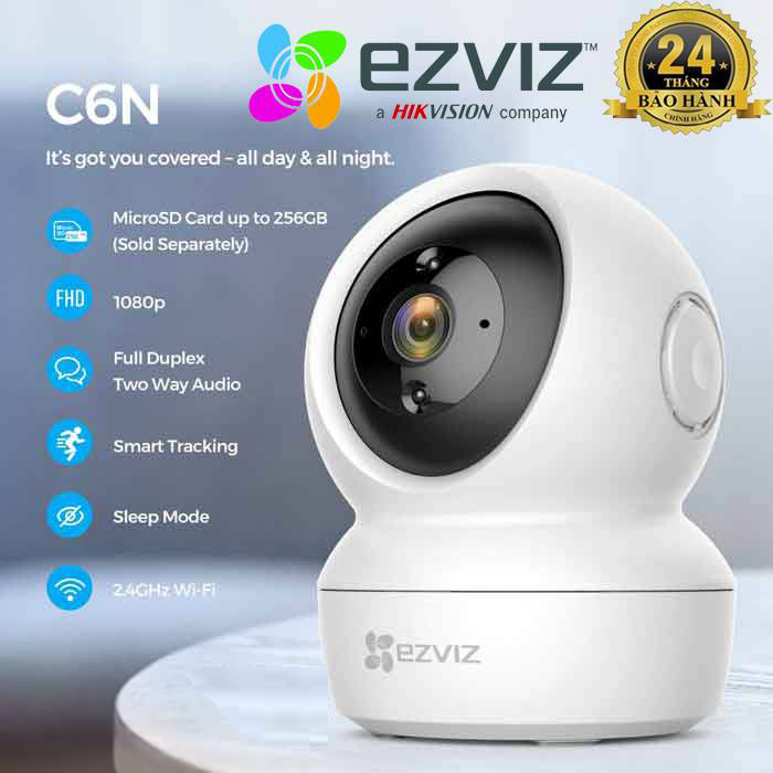 Camera wifi,camera ezviz C6N 4MP(2K) 4.0 megapixel, camera360 xoay,đàm thoại,theo dõi- Hàng chính hãng bảo hành 24 tháng