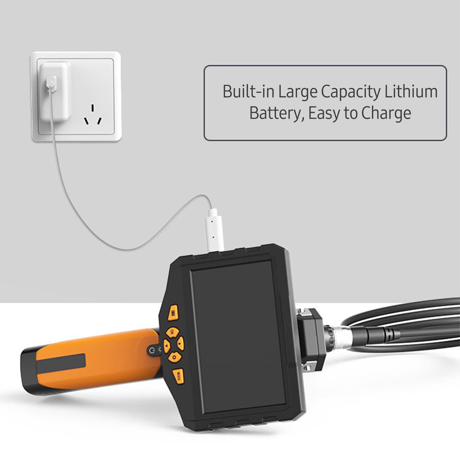 Handheld Industrial Endoscope with Single Lens 4.7-Inch IPS Display 100W Pixel Electronic Camera Video Picture Taking 6 LED Lights 3.0-Meter Cable for Pipeline Vehicle Inspection