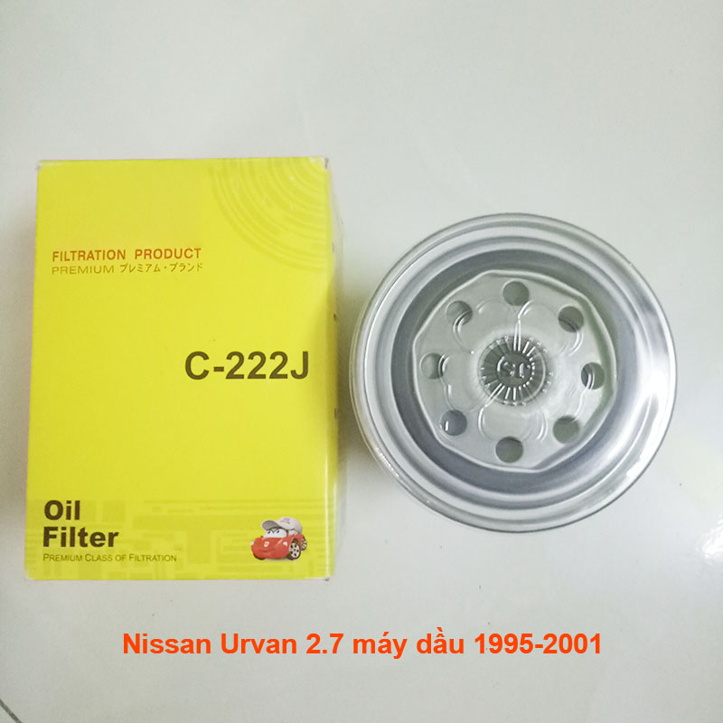 Lọc nhớt C222J-6 dùng cho Nissan Urvan 2.7 máy dầu 1995, 1996, 1997, 1998, 1999, 2000, 2001 15208-U3401