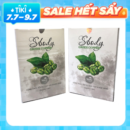Nấm Hỗ trợ Giảm Cân Sbody Green Coffee - Giảm thèm ăn không gây hại cho Sức Khoẻ - Tinh chất Cafe Xanh giàu chất chống Oxy Hoá - Hộp 12 gói / 180G
