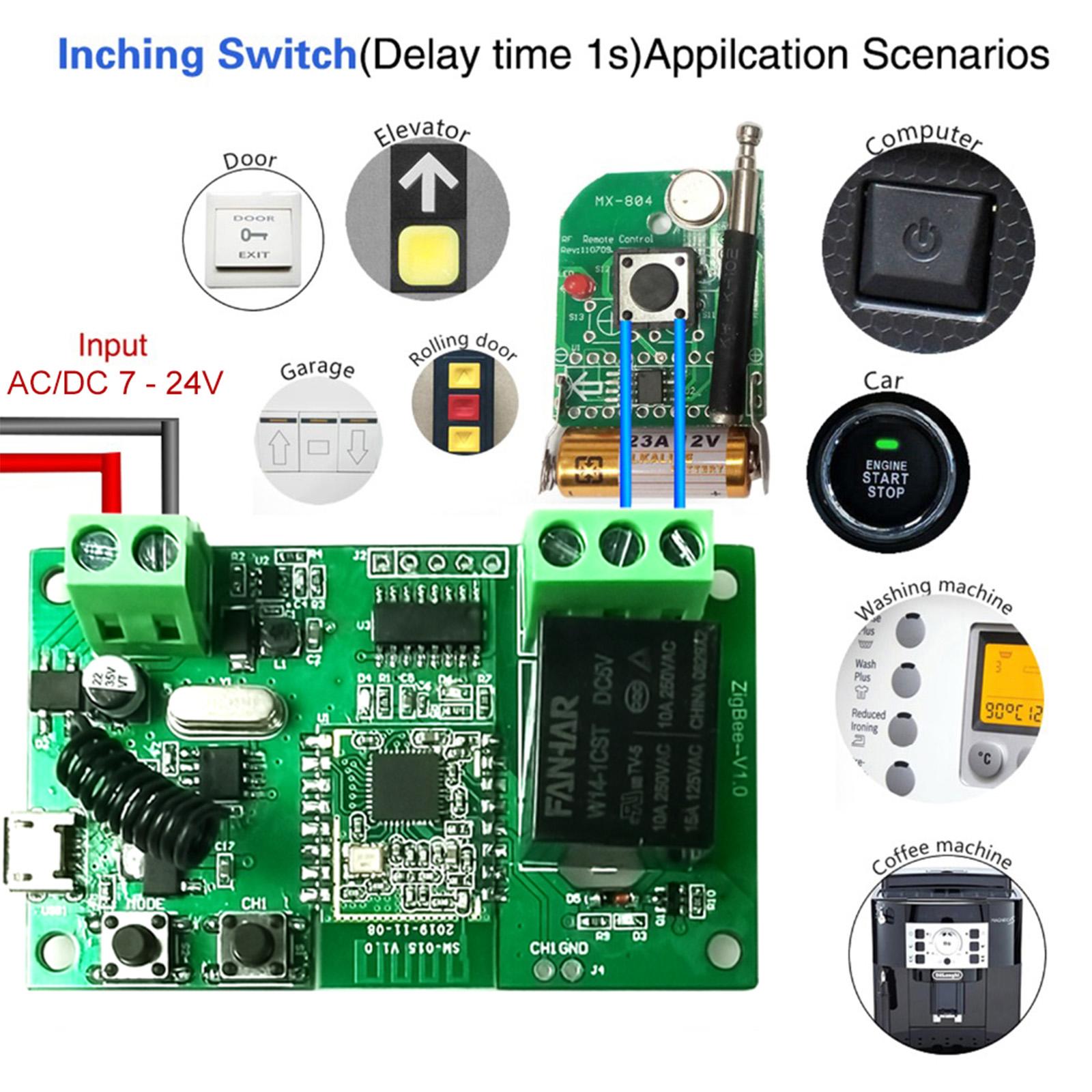 Tuya and eWeLink ZigBee WiFi Switch Wireless Relay Module Smart Home Automation Modules Phone APP Remote Control Timer Switch Compatible with Alexa Google Home Voice Control for Access Control System