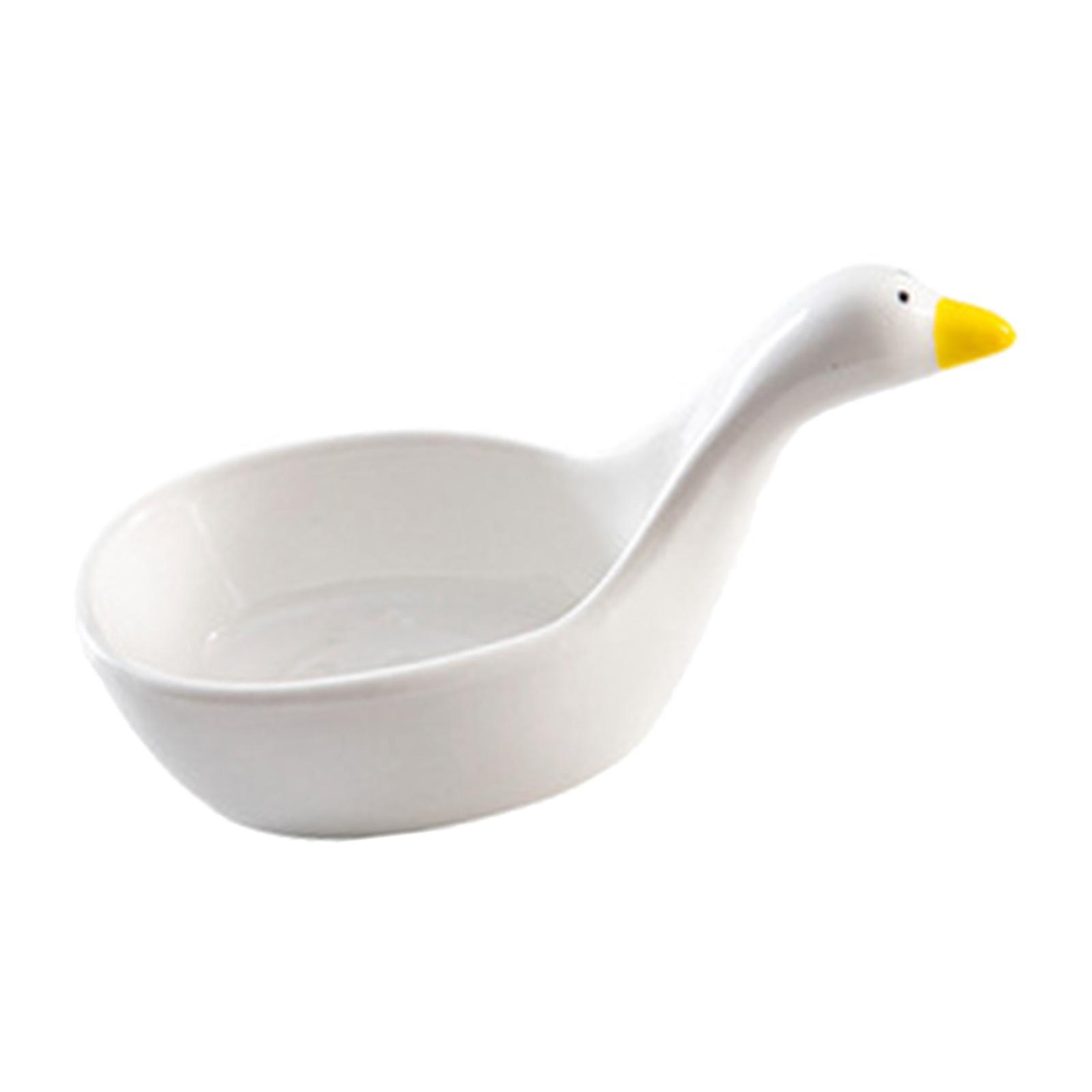 Cartoon Swan Soy Sauce Dipping Bowls Portable Ceramic for Restaurant Picnic